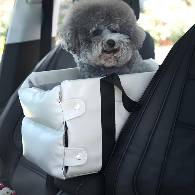 차량용 강아지 카시트 휴대용 애견 카시트 사계절용 강아지 이동가방, 1개, 화이트
