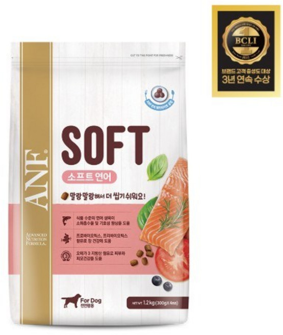 ANF 전연령용 독 소프트사료, 연어, 1.2kg, 1개