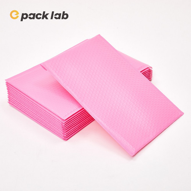 epacklab 이팩랩 핑크 뽁뽁이 안전봉투 에어캡봉투 접착식 택배 포장봉투 완충봉투 의류 악세사리 포장, 50개