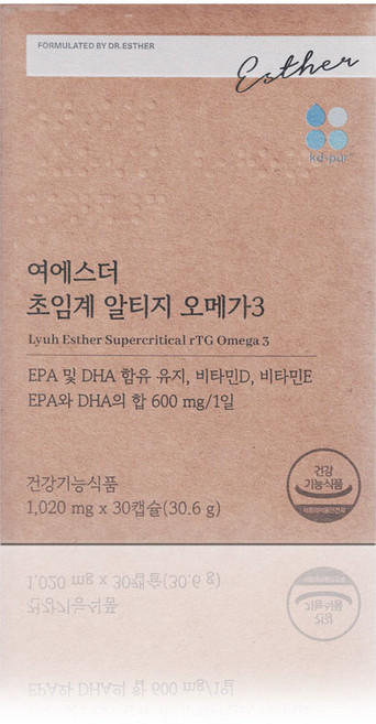 본사직영 여에스더 초임계 알티지 오메가3 1020mg, 30정, 4박스