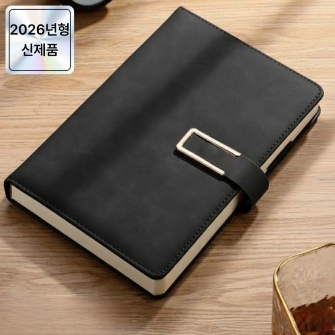 디오벨러 방수 고급 가죽 다이어리, 1개, 블랙