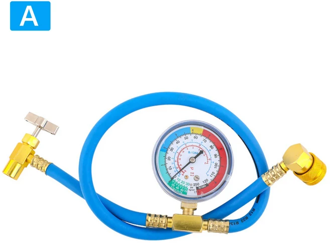 R1234YF 냉매 충전 호스 키트(게이지 포함) 자동차 에어컨 AC 측정 키트, 01 China Mainland, 02 M14 Connector