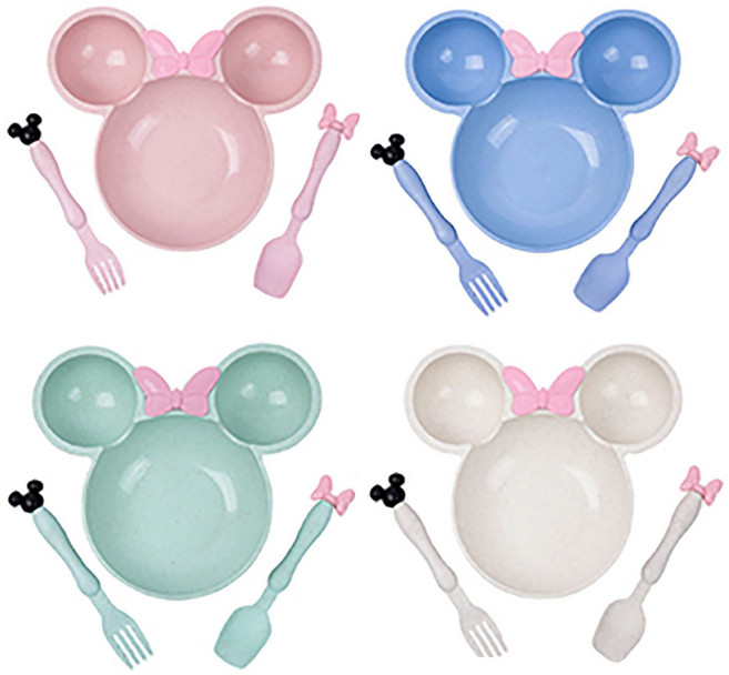 키즈허니 귀여운 식기세트 어린이집 생일선물 답례품 유치원 아기 유아 식판 그릇, 8개, 혼합색상