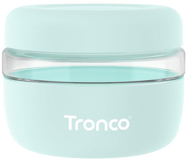 Tronco 뚜껑이 있는 473.2ml(16온스) 유리 식품 보관 용기 밀폐 누출 및 흘림 방지 도시락 그릇 밀프렙 샐러드 요거트 수프 스튜용 전자레인지 식기세척기, MintGreen