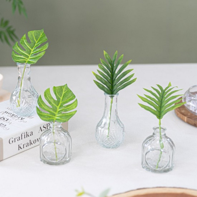 몬스테라 셀렘 조화 화병 그린 set 16cm (DIY) 2타입 인테리어 식물 테이블 장식 소품 꾸미기, 몬스 1송이, 화병A, 1개