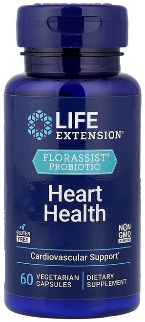 Life Extension FLORASSIST® 프로바이오틱 하트 헬스 베지 캡슐 60정(캡슐 1정당 74mg) LEX-18216, 1개 - 쿠팡