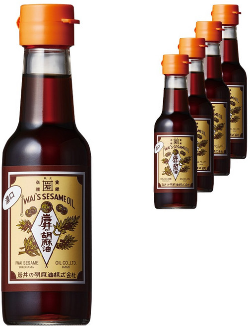 IWAI SESAME YOKOHAMA 이와이의 참기름 진한맛 140g, 5개