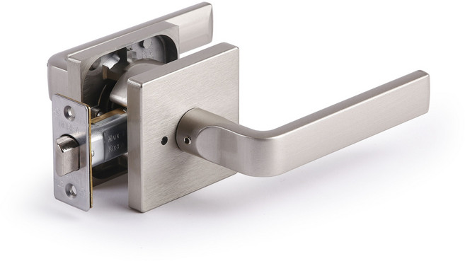 100% (주)정화테크 KS인증 항균 방문손잡이 도어락 고급사각 변색없는 니켈도금 시공편리, JH2600GR, 1개