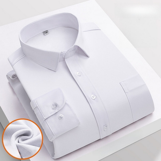 남자셔츠 남자 기모 셔츠 고급 슬림 모던 비즈니스 캐주얼 셔츠 겨울 기모에 도톰한 셔츠