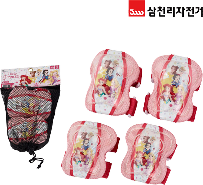 [삼천리자전거] 아동용 어린이 캐릭터 보호대 세트 SPS150L 무릎 팔꿈치, 프린세스
