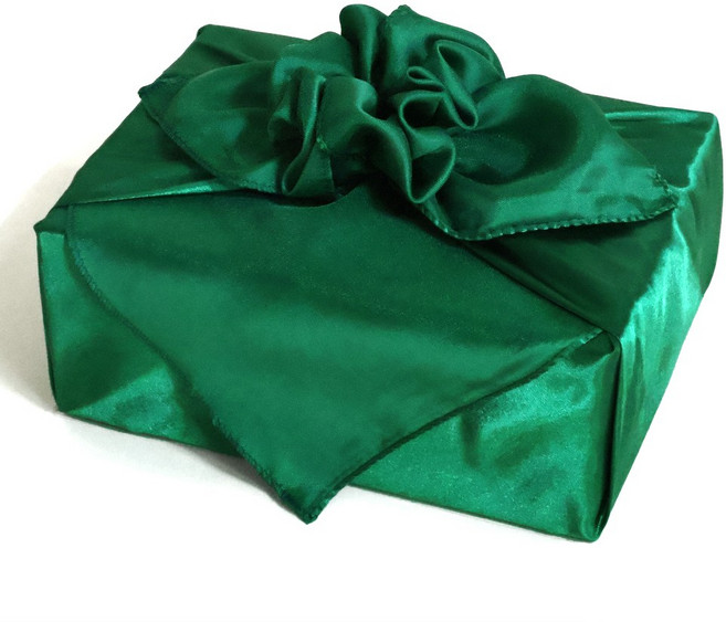 정담은보자기 공단 보자기 107 x 107cm 예단 명절 답례품 선물포장, 07. 초록, 1장