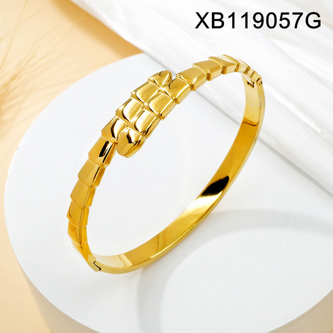 rigiu 유니크 스프링 버튼 티타늄 스틸 모이사나이트 여성 패션 뱅글 팔찌 829501호 4Z3W9K