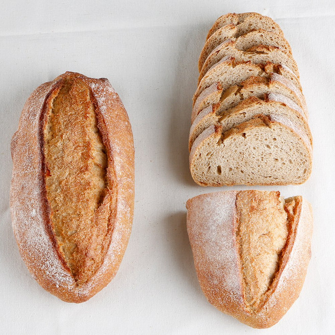 텃밭브레드 100% 우리밀 통밀빵 무설탕 깜빠뉴, 410g, 1개