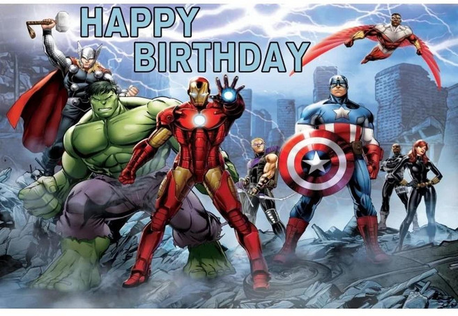 캡틴 아메리카 생일 장식 배너 퍼스트 어벤저 파티 슈퍼 히어로 만화 피규어 사진 배경, 1개, 22. NO 18 / F. 180x120cm