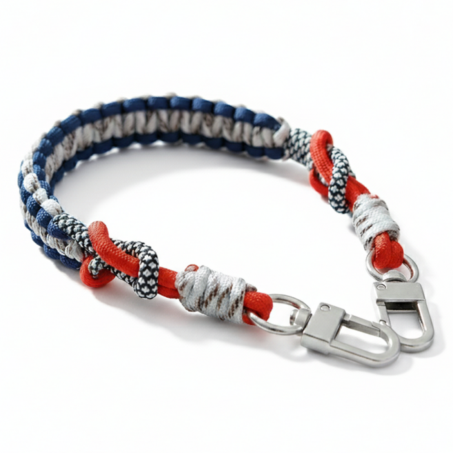 두두타운 패션 포인트 손목 로프 스트랩, 1개, 블랙+레드