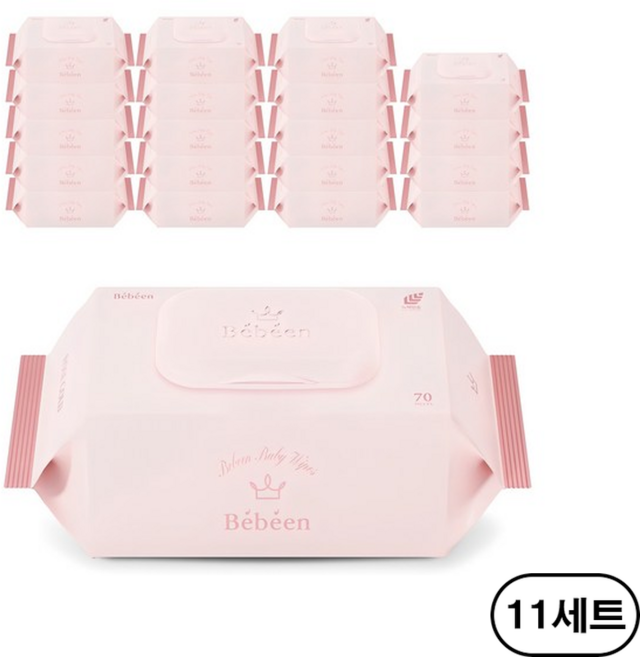 베베앙 로즈 골드 유아물티슈 캡형, 75g, 70매, 220개