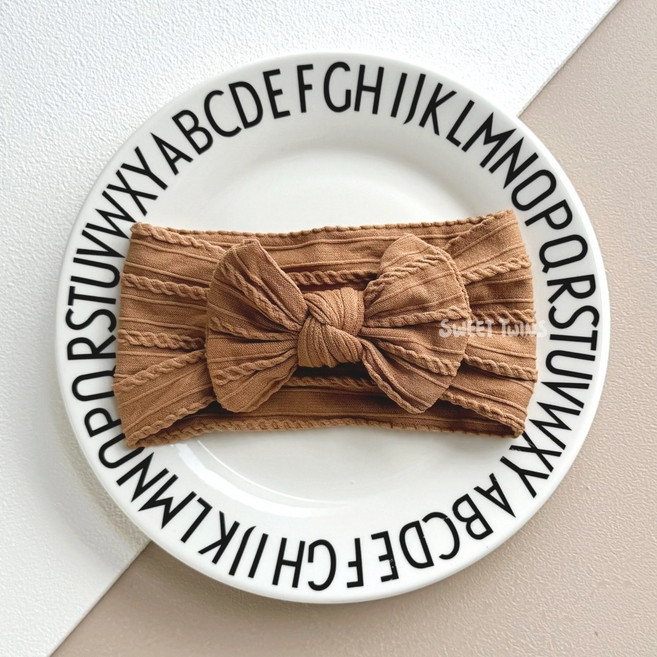 Sweet Twins 嬰兒蝴蝶結髮帶 超彈力提花寶寶髮飾 新生兒女嬰頭飾