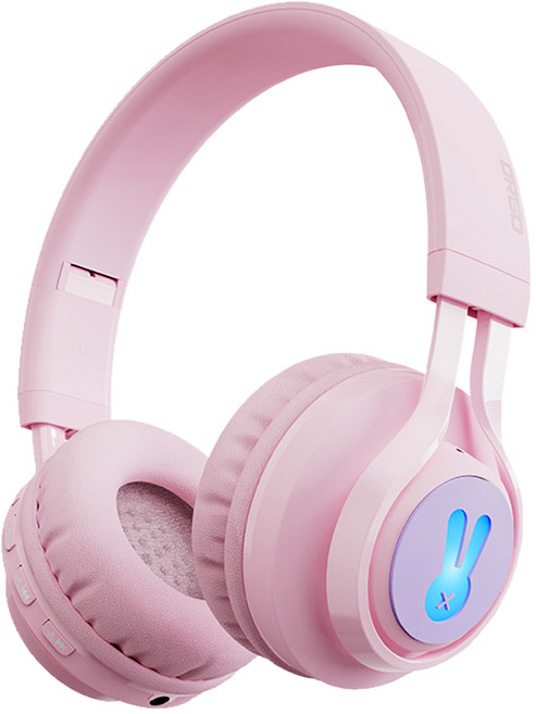 디알고 청력보호 블루투스 LED 키즈 헤드폰, 핑크(LED), DRGO-BH06CK