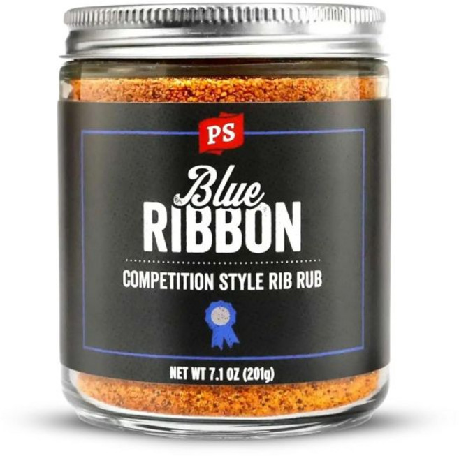 PS 시즈닝 프라임 타임 비처스 블렌드 버터리 갈릭 앤 허브 바비큐 소고기 문지름 훈제 그릴 베이킹용 건조 문지름과 향신료로 스테이크 돼지고기 닭고기 부위용, 블루 리본 컴피티션 스타일 루브, 1
