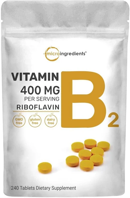 Micro Ingredients Riboflavin 비타민 B2 1회 제공량당 400mg 미니 태블릿 240개 | 필수 비타민 B 보충제 | 에너지 생산을 위한 비타민 B, Micro Ingredients Riboflavin 비, 1개, 240정 - 쿠팡