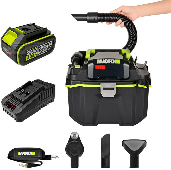 웍스 충전 청소기 20V 세트 WU036.9 먼지제거 흡입 집진세트, 1개, 선택1. 20V 4.0Ah 배터리 세트