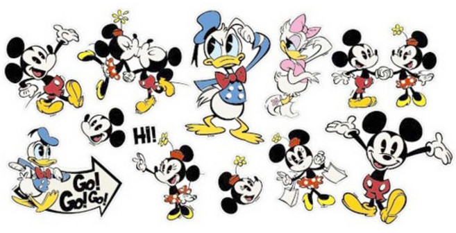 디즈니 캐릭터 포인트 방수 캐리어스티커 여행가방 데코 DIY, SK22-A.미키팩