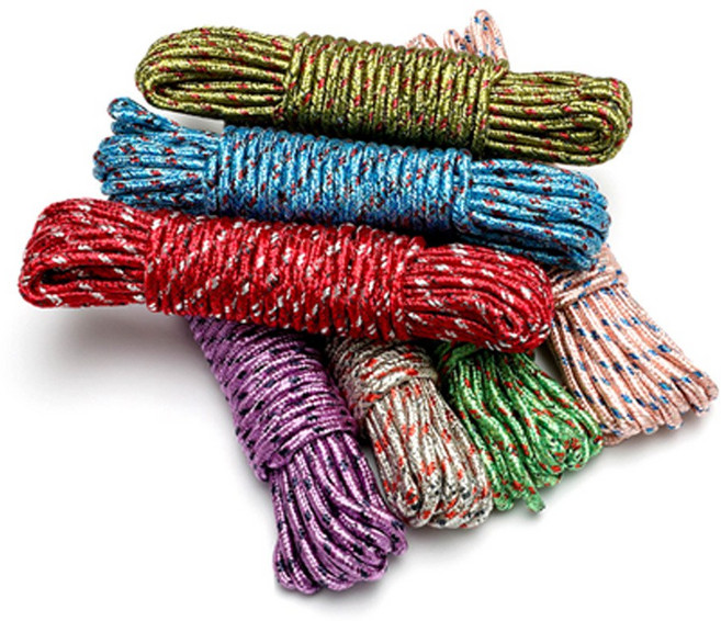 끈 얇은 텐트 캠핑 낚시 밧줄 등산 질긴 타프 다용도 나일론 탄성 줄 현수막 5mm 로프 빨랫줄 이중짜임, 본상품