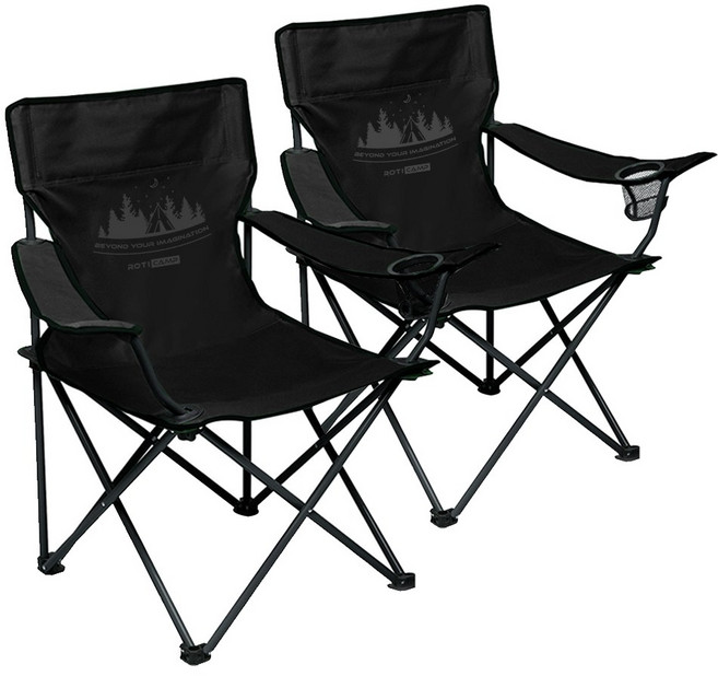 로티캠프 캠핑 의자 1+1 릴렉스 체어 휴대용 접이식 경량 MC-111 블랙