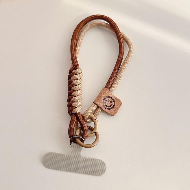 리얼찹 핸드폰 스트랩 도난방지, 1개, 브라운/아이보리