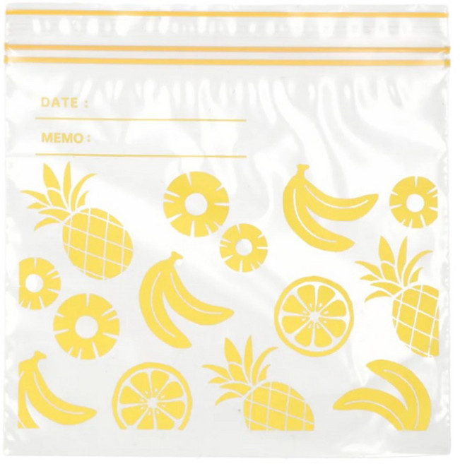 [니토리 일본이케아] 니토리 2중 지퍼백 XS S M L 스몰 S / 옐로 / 트로피칼, 1개, 소(S), 42개입