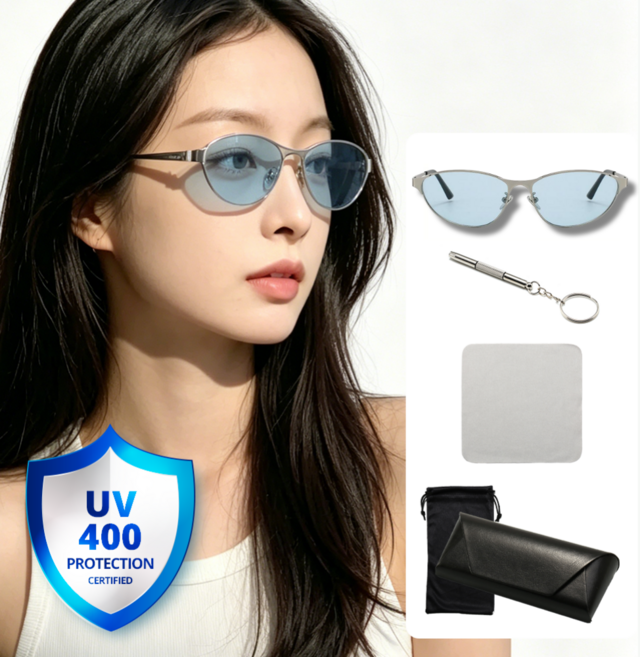 온도비움 선글라스 UV400 자외선차단 슬림 캣아이 긱시크 뿔테 패션안경