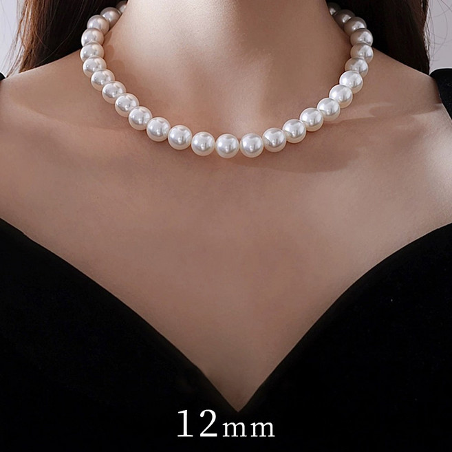 FONOW 진주목걸이 여성 럭셔리 고급스러움 체인 뉴 925 실버 버클 액세서리