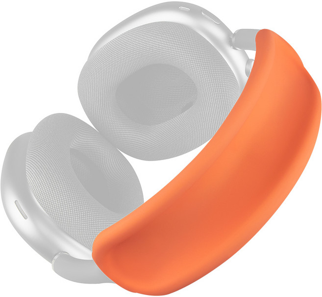 SOULWIT 풀 커버 헤드밴드 보호커버-호환 에어팟 맥스용 AirPods Max (USB-C/Lightning) 부드러운 세탁 가능 실리콘 헤드밴드 커버 (헬스장 운동용), 1개, Orange, V2