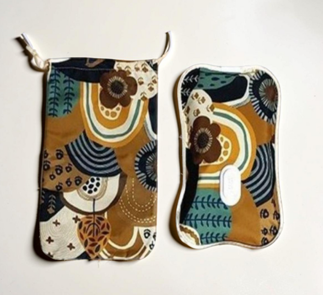 수련 찜질기 황토 허리 어깨숄 온열 전기 맥반석 데일리 온수팩 파우치 브라운