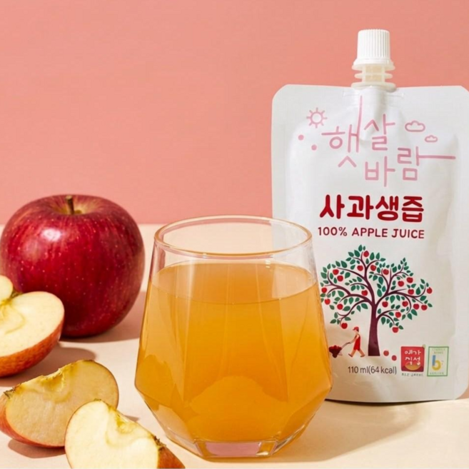 예산사과 아기도시락간식 뚜껑형 사과즙, 110ml
