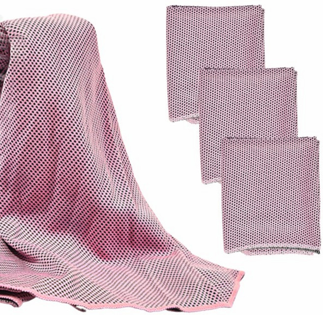 쿨타월 냉감 스포츠 타월 고밀도 메쉬 흡수 빠른건조, 4개, 01 연핑크