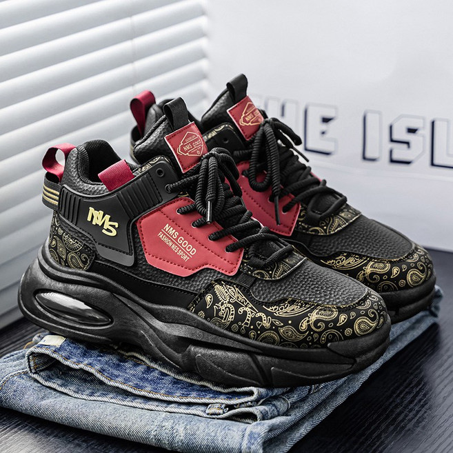 ANYOU 패션 남성 하이탑 스니커즈 에어 쿠션 운동화 워킹화