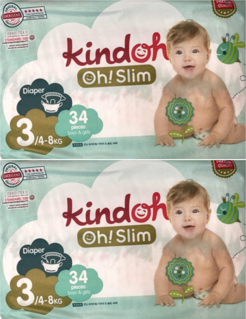 킨도 프리미엄 오슬림 밴드형 기저귀, 3단계, 68매