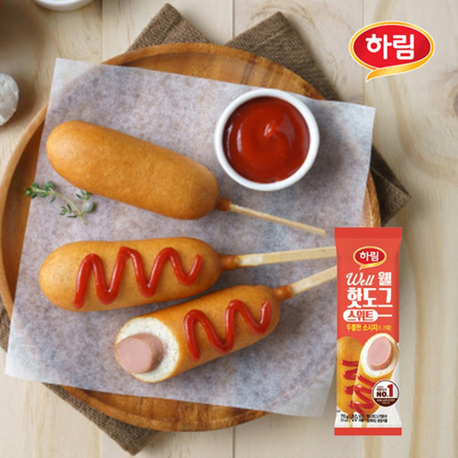 하림-스위트 웰 핫도그 70g, 20개