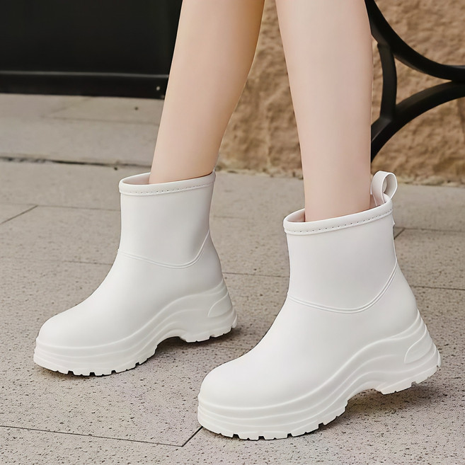 YANGTA 신상레여성용 미들 방수레인부츠 스타일리시한 심플 방지 아웃도어 레인부츠