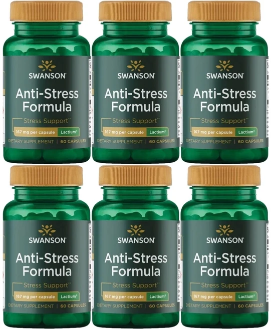 스완슨 안티 스트레스 포뮬러 락티움 167mg, 60정, 6팩 - 쿠팡