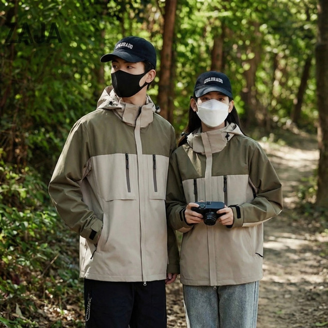 ZAJA 남녀공용 춘추 바람막이자켓 아웃도어 등산복 방풍방수방한점퍼