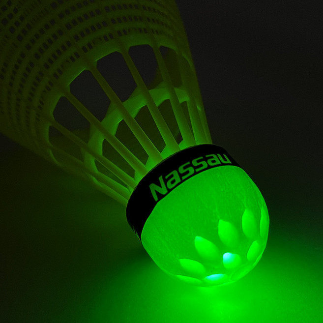 낫소 LED 불빛 셔틀콕 스포츠 레저 야외 활동용 튼튼한 내구성, 1개, 2개입, 레드+그린