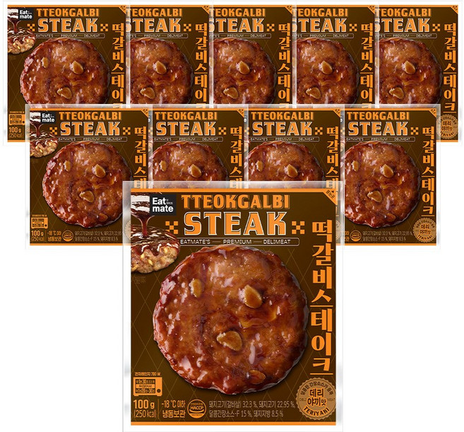 [랭킹닭컴] 잇메이트 떡갈비 스테이크 데리야끼맛, 10개, 100g