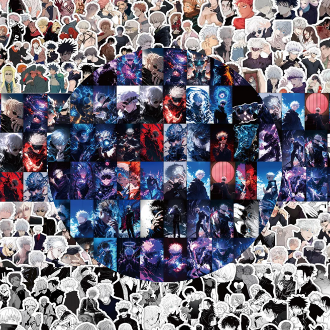 주술회전 프리미엄 방수 스티커 373장 몬스터팩 역대급 대용량 총집편 다꾸 캐리어 노트북 굿즈 설맞이 선물용, 373개, 혼합색상