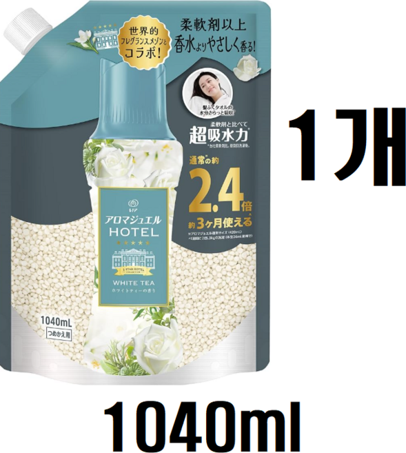 레노아 해피니스 아로마 쥬얼 향 비즈 화이트티 고급 호텔 향기, 1.04L, 1개