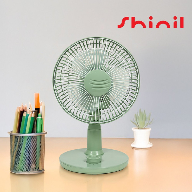 [국내생산] 신일 가정용 14인치 좌식 스탠드 선풍기 4엽날개 3단 35cm, 그린, SIF_BD06KPDW