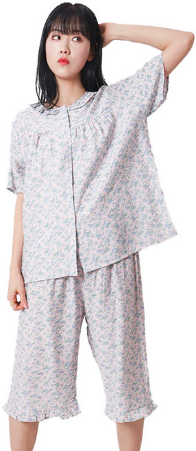 폭스 풍경인견 반팔 7부 오픈 잠옷세트 E6 여성용