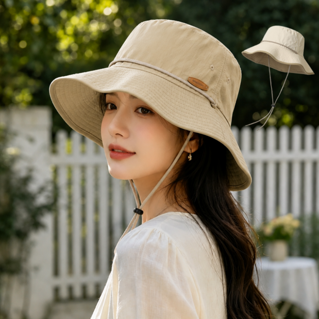 여성 양면 챙넓은 햇빛가리개 투톤 버킷햇 벙거지 모자