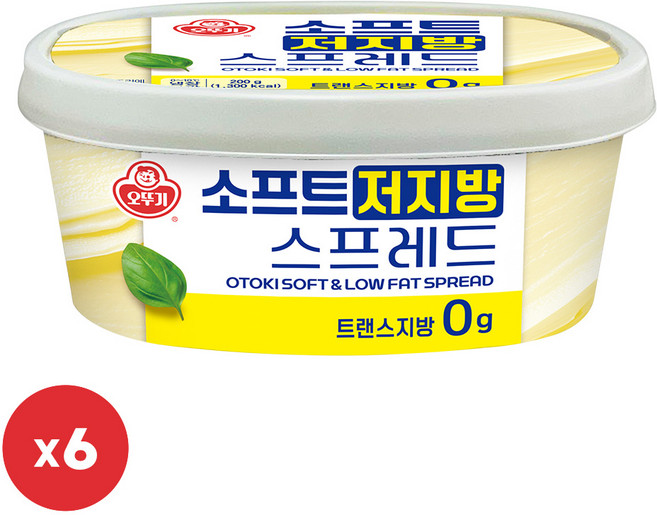 오뚜기 소프트 저지방 스프레드 (냉장) 200g 6개